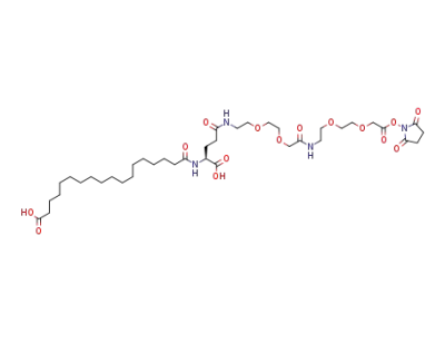 18-[[(1S)-1-carboxy-4-[2-[2-[2-[2-[2-[2-(2,5-dioxopyrrolidin-1-yl)oxy-2-oxoethoxy]ethoxy]ethylamino]-2-oxoethoxy]ethoxy]ethylamino]-4-oxobutyl]amino]-18-oxooctadecanoic acid