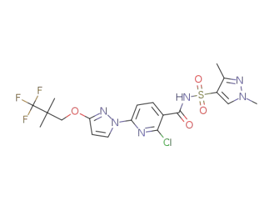 2-chloro-N-(1,3-dimethylpyrazol-4-yl)sulfonyl-6-[3-(3,3,3-trifluoro-2,2-dimethyl-propoxy)pyrazol-1-yl]pyridine-3-carboxamide