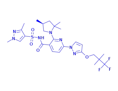 N-(1,3-dimethylpyrazol-4-yl)sulfonyl-6-[3-(3,3,3-trifluoro-2,2-dimethylpropoxy)pyrazol-1-yl]-2-[(4S)-2,2,4-trimethylpyrrolidin-1-yl]pyridine-3-carboxamide