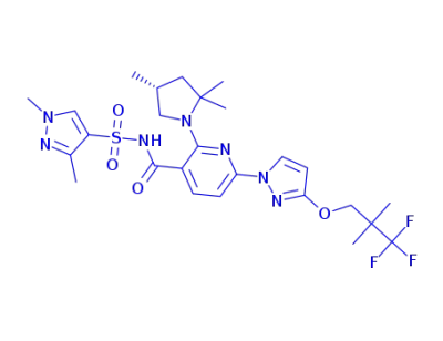 N-(1,3-dimethylpyrazol-4-yl)sulfonyl-6-[3-(3,3,3-trifluoro-2,2-dimethylpropoxy)pyrazol-1-yl]-2-[(4R)-2,2,4-trimethylpyrrolidin-1-yl]pyridine-3-carboxamide